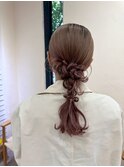 ルーズフィッシュボーン ドレスヘア 結婚式 お呼ばれ 二次会
