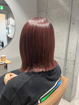 ルース(LOOSE) 切りっぱなしボブ×ピンクブラウン