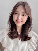 似合わせカットモテ髪うる艶髪セミディ暗めカラー#522f0901