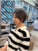透明感カラー ボブ 前髪 ショート カラー ブリーチ&ダブルカラー