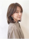 ふんわりくびれミディ/ミディアムレイヤー30代40代美髪艶髪p上尾