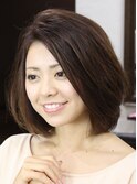 大人可愛いナチュラルストレートボブ