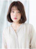 内巻きニュアンスカラー前下がり髪質改善ボブh古河20代30代40代