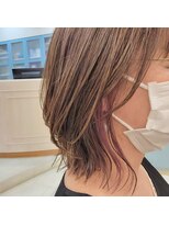 ヘアメイク アージュ 大野城 下大利店(HAIR MAKE age) ことりベージュ×ピンクインナー　20代30代40代