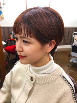 ２丁目３番地美容室 MOMOTAROハイライト×オレンジカラー