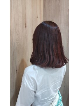 ユウヘアー 千代田橋店(U Hair) ピンク系内巻きボブ