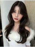 韓国ヘアゆるめなくびれヘアレイヤーカット顔まわりカット原宿
