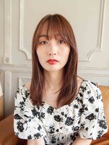 ポイントファイブバイソレイユ 豊橋駅前大通店(.5 by SOLEIL) セミロングシースルーバングレイヤーカットオレンジブラウン