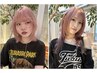 【kira限定】＊pink＊カット＋ケアブリーチダブルカラー＋５stepTR