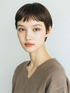 シェル 立川(shell) くびレイヤーエモージュグレージュカラーくびれショート【立川】