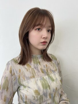 ロア ヘアーコーディネート 三条烏丸店(LoRE hair coordinate) アプリコットオレンジハイライトカラーバレイヤージュ