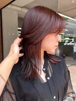 ノラ ヘアーサロン(NORA HAIR SALON) 【大久保】ブリーチなしレッドカラー顔まわりレイヤー