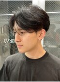 毛流れセンターパートニュアンスパーマ