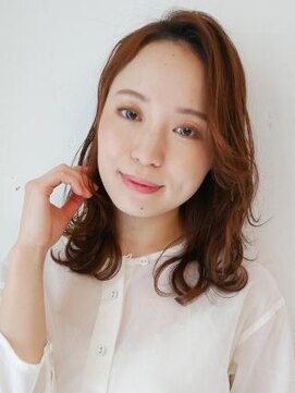アース 南福島店(HAIR&MAKE EARTH) ゆるウエーブ×かき上げバングスタイル