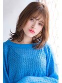 mowen×鎖骨ミディアム×オレンジベージュ×韓国風ヨシンモリ
