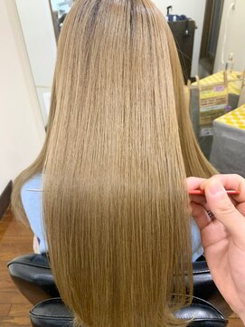 美容室 メザミー MESAMIES ハイブリーチカラー+しっとりうる艶ロング