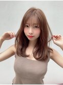 20代30代40代大人かわいいセミロングヘア★シナモンベージュ