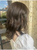 透け感抜群オリーブベージュ/セミディ/くびれカット/くびれヘア