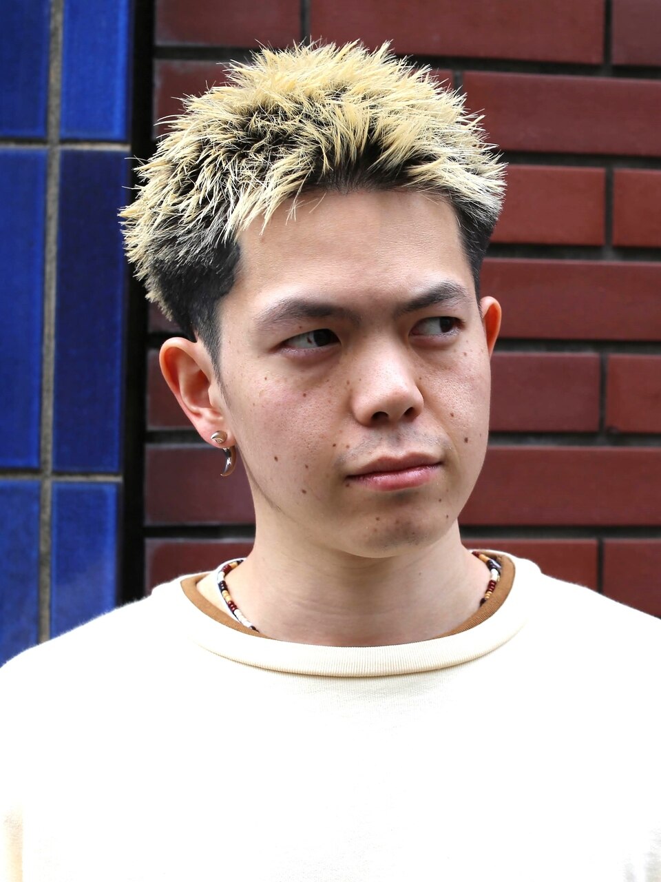 刈り上げ 金髪刈り上げスパイキーショート ボックスショート メンズ
