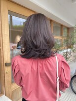 モカヘアー(mocha hair)&nbsp;ミディアムレイヤー/アッシュカラー/透明感カラー/外はね