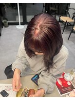 アチーブ ヘア デザイン(achieve hair design)&nbsp;レッドバイオレットカラー大人可愛いうる艶セミロング透明感