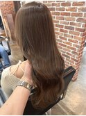 ツヤ髪スタイルニュアンスカラーショートボブセンターパート