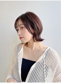 大人ショートボブ前髪ありひし形丸みフェイスレイヤーK20250208