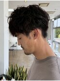 甲府昭和町波巻きスパイラルパーマツイストパーマメンズマッシュ