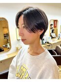 大人柔らかベージュハンサムショート丸みショート