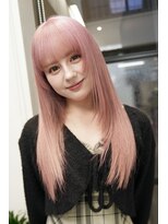 ラック 表参道(LUCK) おしゃれウルフ/ペールピンク/ツヤ髪スタイル/ピンク