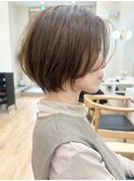 say.ショートボブひし形ショートオリーブヘーゼルグレージュ
