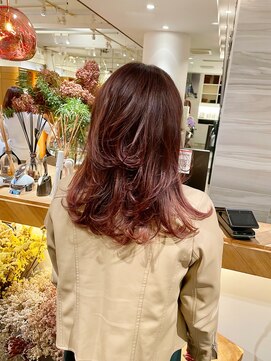 エイゾー(EIZO) 30代40代/バタフライレイヤーカット/ワインレッド