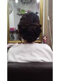 編み込みお花ヘアセット