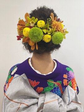 ラパンセ ブルー(LA PENSEE BLEU) 【LA PENSEE BLEU】成人式ヘアセット アレンジ 振袖 着物ヘア