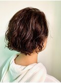 大人ショートのボブパーマ