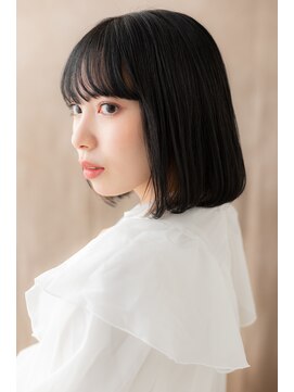 カバーヘアアンドスパ ブリス 浦和(COVER HAIR&SPA bliss) 黒髪イヤリングカラー前下がり切りっぱなしボブZ浦和20代30代