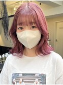 ピンクカラー/暖色カラー/ケアブリーチ/秋カラー［渋谷］