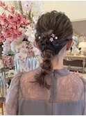 結婚式お呼ばれヘア/編み下ろしヘア/ヘアセット