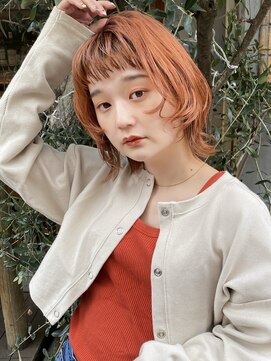 ラミエバイメルト 下北沢(lamie by melt) 花田/ボブ/セミディ/シアーカラー/オレンジブラウン/オレンジ