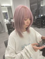 ナンバー 竪町(number+)&nbsp;20代30代大人可愛いシアーピンク透明感艶ストレート