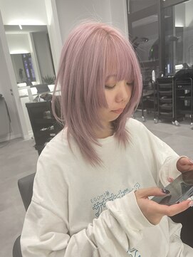 ナンバー 竪町(number+) 20代30代大人可愛いシアーピンク透明感艶ストレート