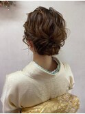訪問着　ヘアセット　セミロング　結婚式　お宮参り　大阪