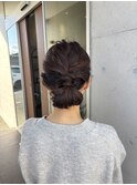 ヘアセット 大人上品編み込みアップヘア お呼ばれ