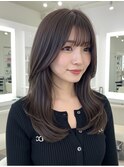 美髪/ワイドバング/レイヤーカット/くすみベージュ/新小岩駅