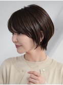 顔周りレイヤーカットくびれヘア切りっぱなしボブ大人ボブ30代