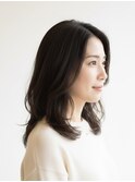 #30代40代　ニュアンスパーマ　くせ毛、うねり活かしミディアム