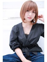 ラフィス ヘアー ロッサ 茨木店(La fith hair rosa)&nbsp;【Lafith】オレンジベージュカラー×ボブスタイル