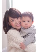 外ハネミディアムシースルーカラーダークグレージュ透け感レトロ