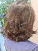外ハネボブ　コテ巻きパーマ　30代40代髪型