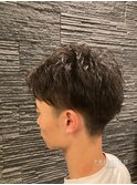 ツーブロックショートパーマ